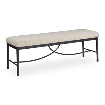 Ella Grove - Large Upholstered Dining Room Bench - Black / Beige