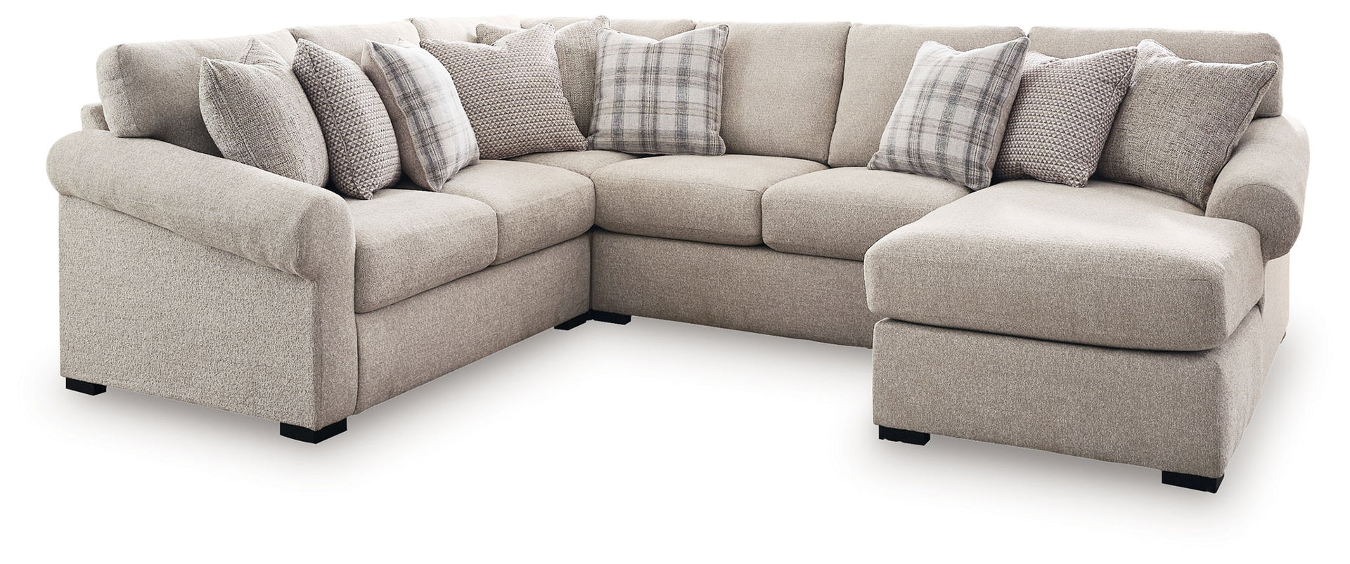 Bridgemont - 4-Piece Sectional With RAF Chaise And LAF Loveseat - Stone