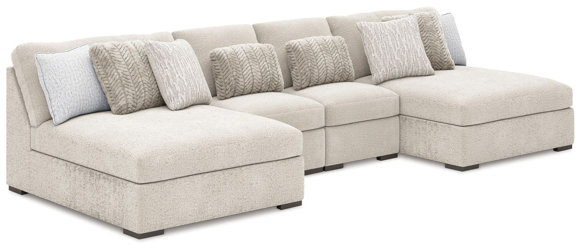 Snodoodle - 4-Piece Sectional With 2 Armless Chaises - Arctic