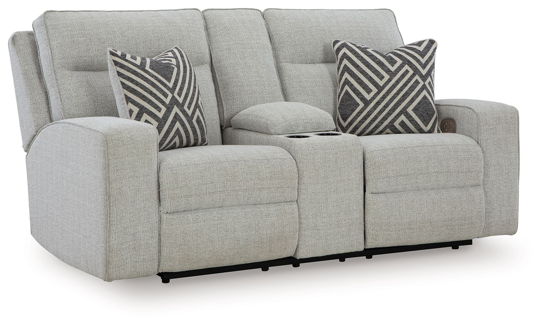 Jasperson - Power Reclining Loveseat with Console Adj Headrest - Stone