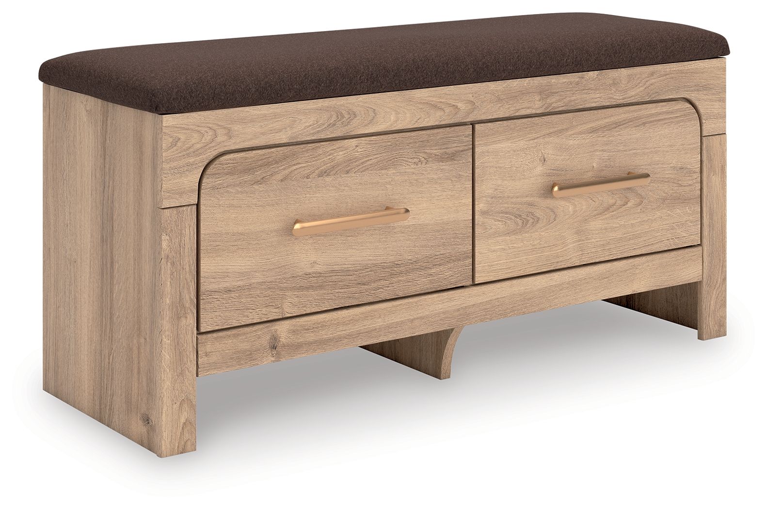 Hollymount - Bedroom Upholstered Storage Bench - Tan / Brown
