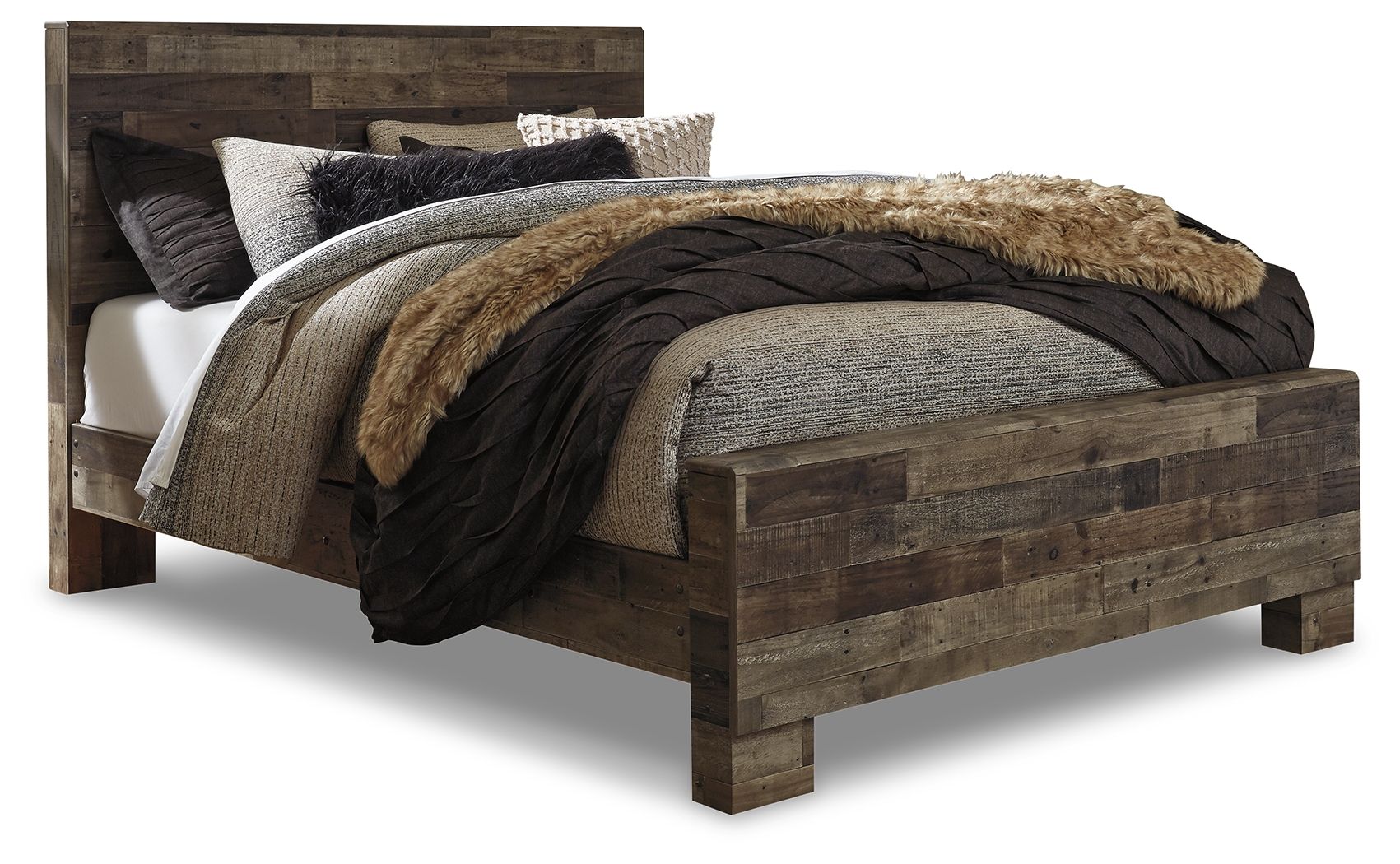 Derekson - Queen Panel Bed - Multi Gray