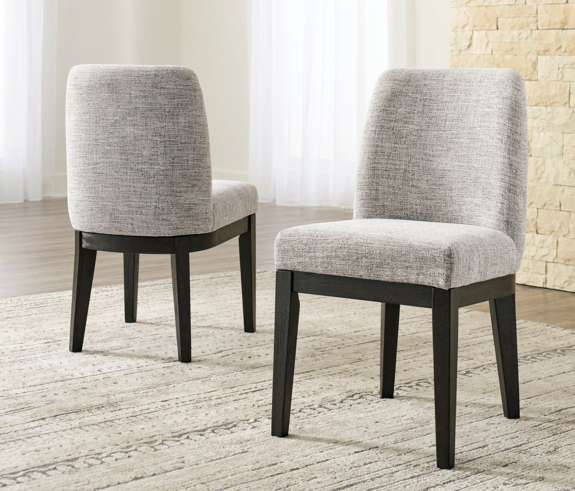 Burkhaus - Dining Upholstered Side Chair - Beige / Dark Brown
