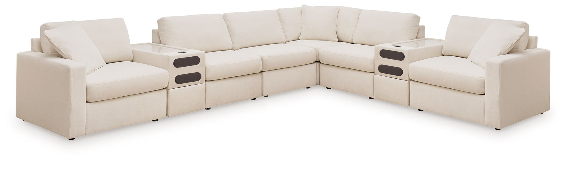 Modmax - 8-Piece Sectional With 2 Audio System Consoles - Oyster