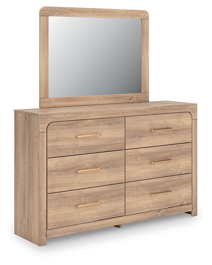 Hollymount - Dresser And Mirror - Tan