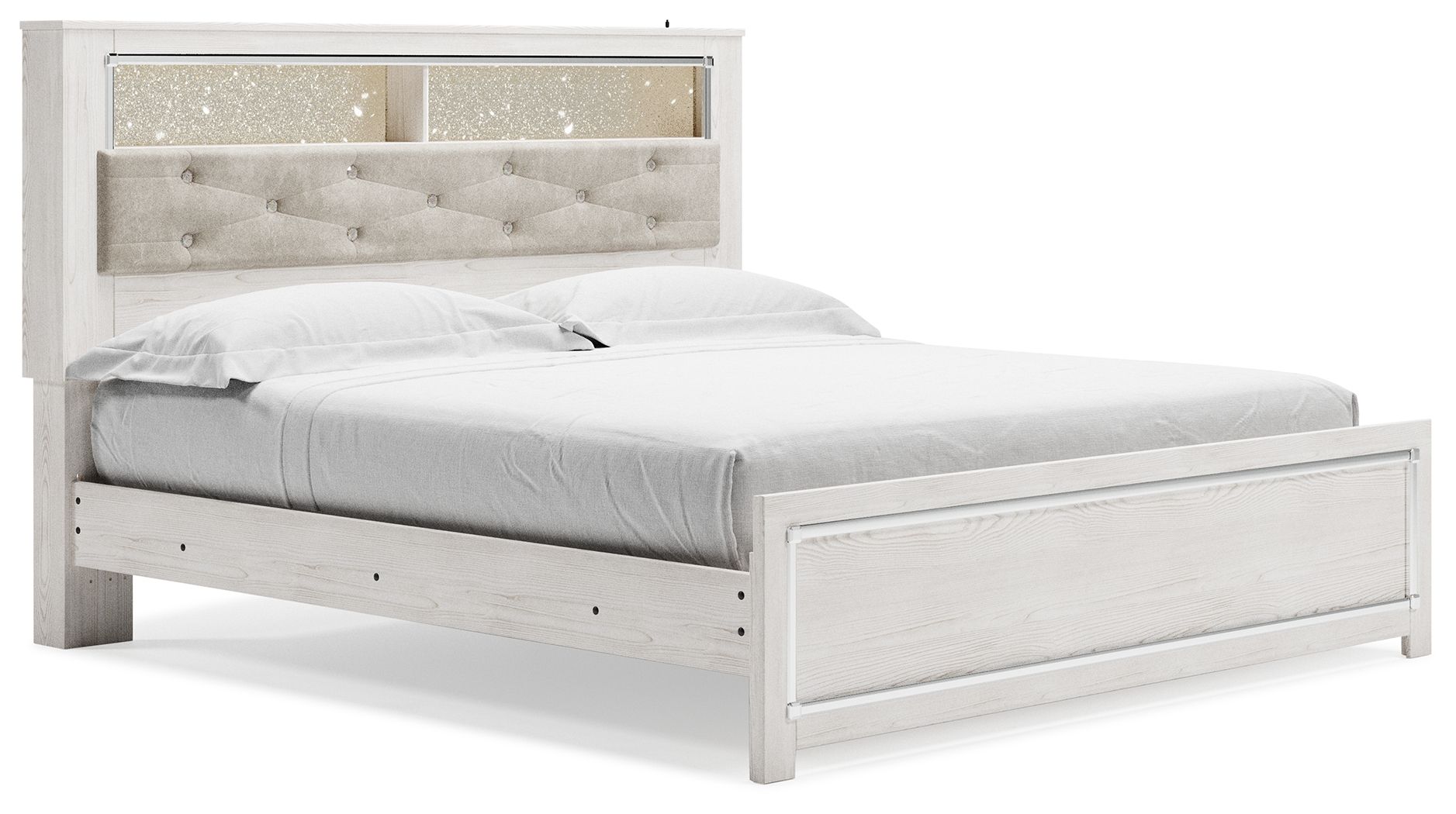 Altyra - King Panel Bookcase Bed - White