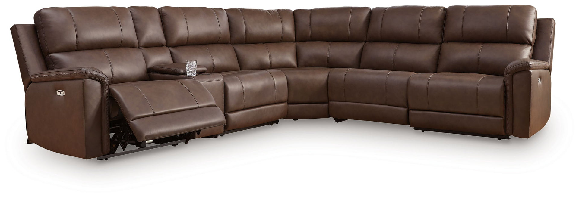 Beryton - 6-Piece Power Reclining Sectional With LAF And RAF Recliners - Espresso