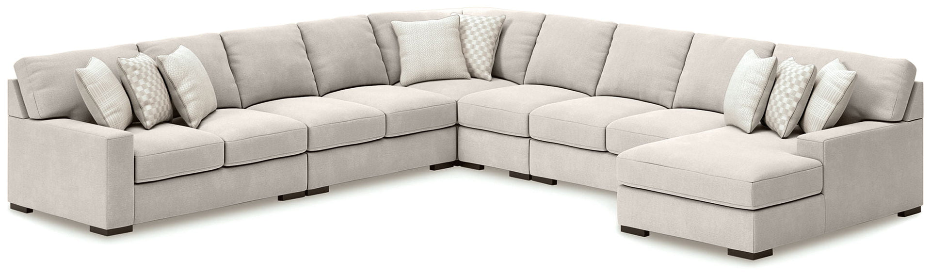 Larce - 6-Piece Sectional With Raf Corner Chaise - Stone