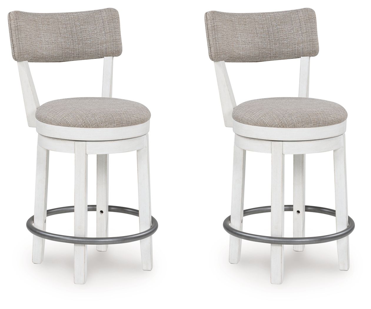 Robbinsdale - Upholstered Swivel Barstool - Antique White