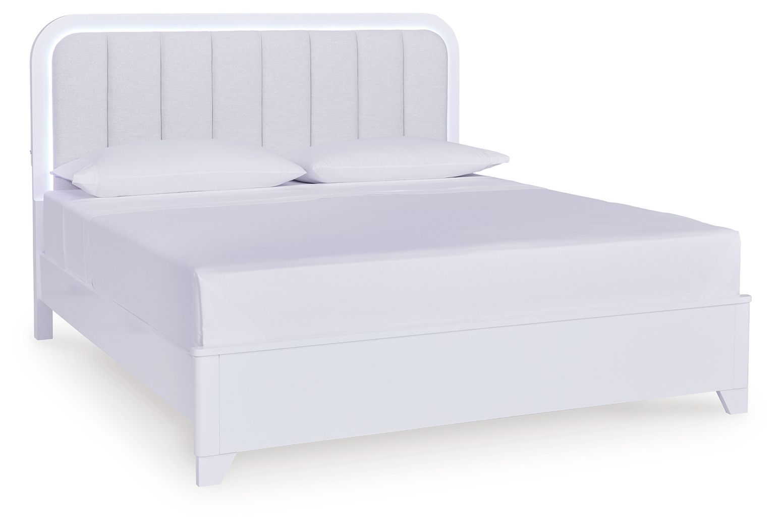 Frostlyn - California King Upholstered Panel Bed - White