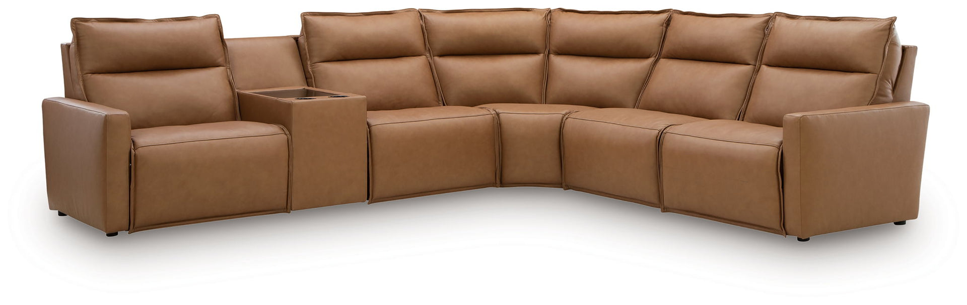 Arrington - 6-Piece Power Reclining Sectional With Console - Butternut
