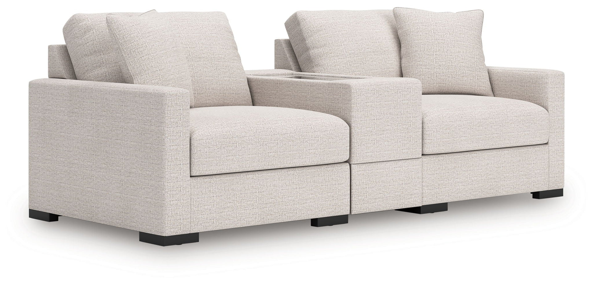 Omaha By Ashley - 3-Piece Sectional Loveseat With Console - Stone