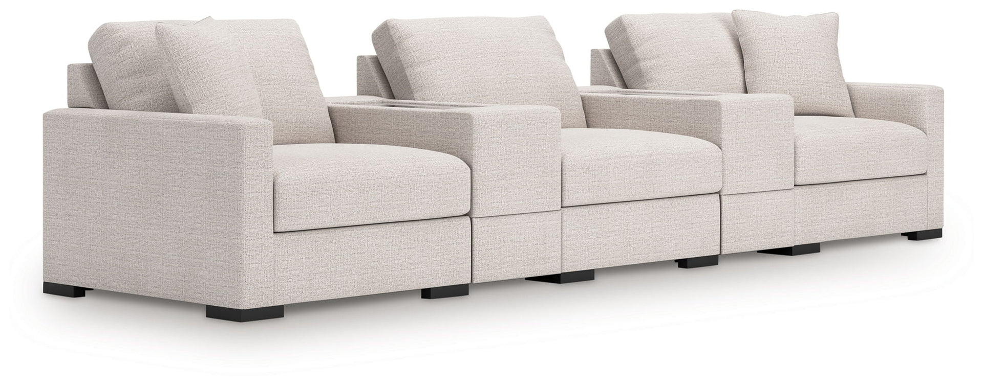 Omaha By Ashley - 5-Piece Sectional With Storage Consoles - Stone