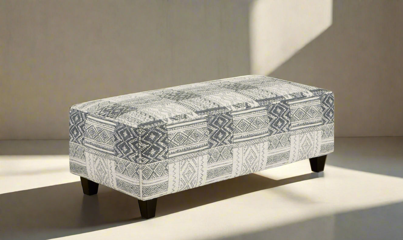 Handwoven Slate Riverdale Cocktail Ottoman