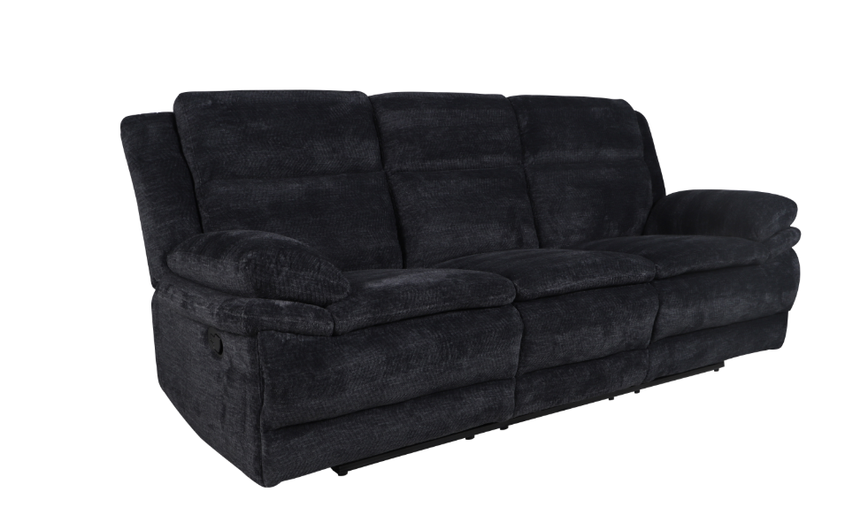 Zaftig Ebony Reclining Manual Sofa