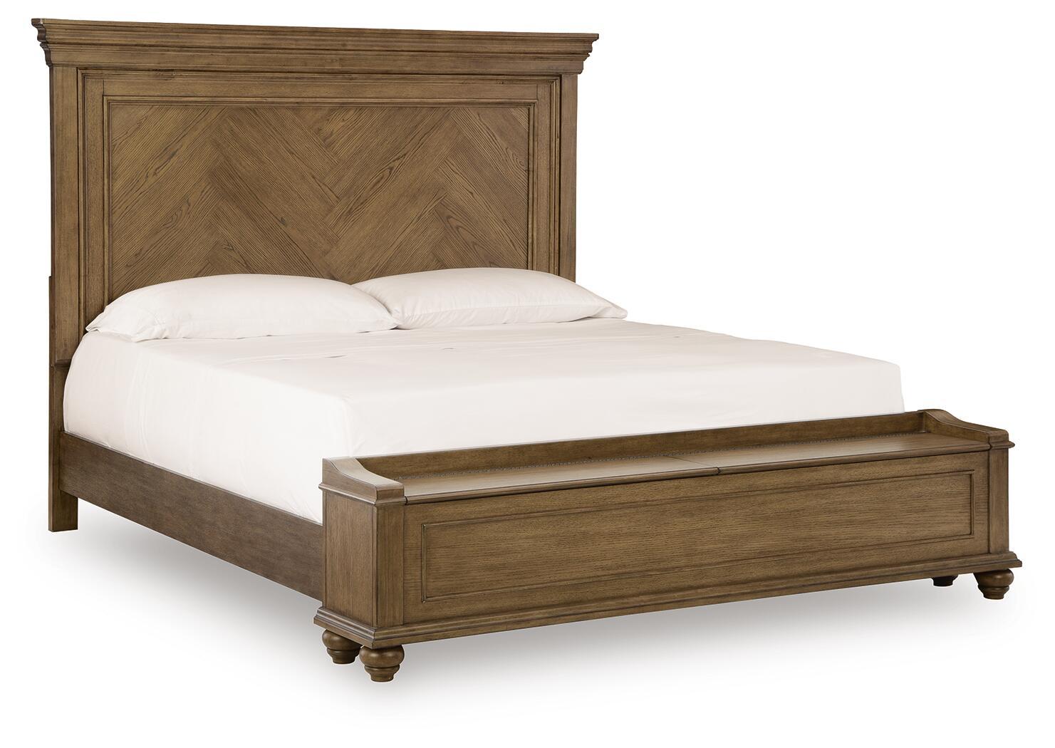 Waynely - California King Panel Storage Bed - Medium Brown