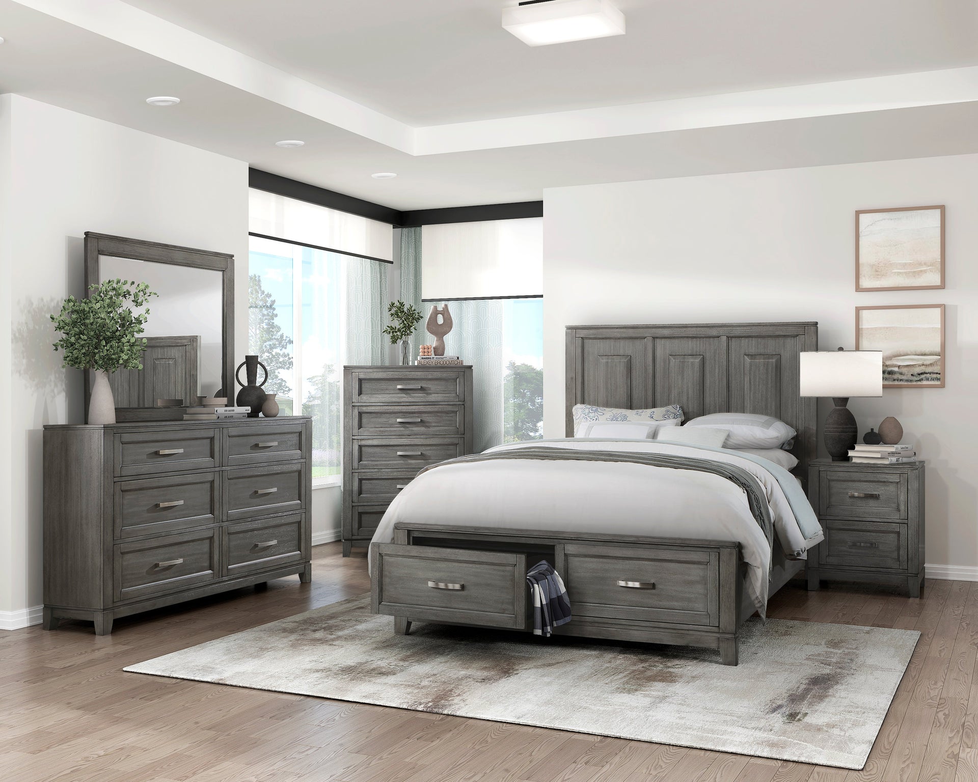 Garretson Queen Bed with Dresser and Mirror