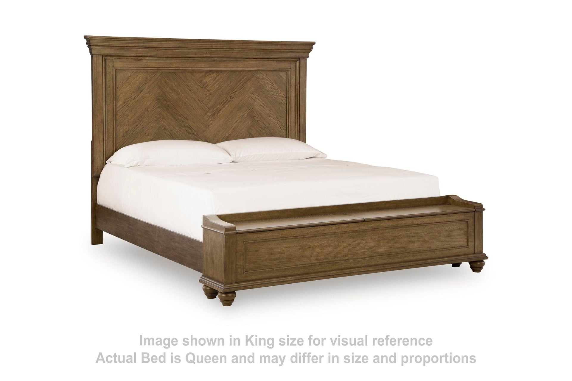 Waynely - Queen Panel Storage Bed - Medium Brown