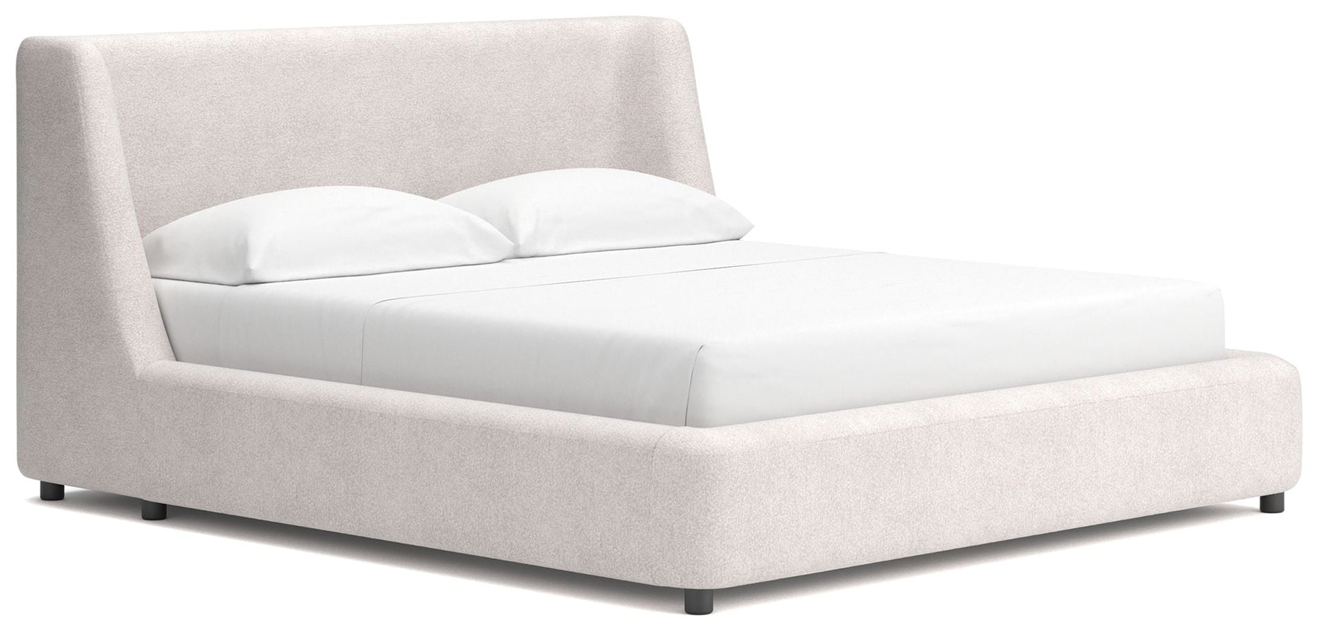 Neo - California King Upholstered Platform Bed - White / Gray