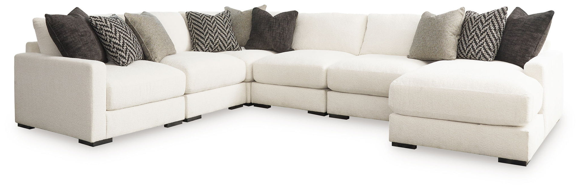 Elissa Court - 6-Piece Sectional With Raf Corner Chaise - Vanilla