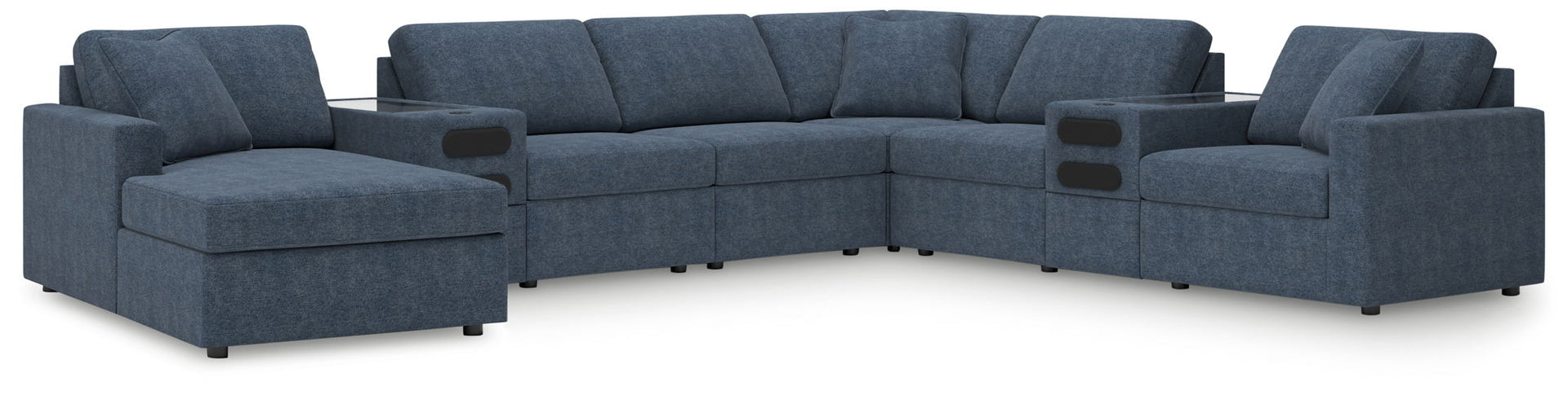 Modmax - 8-Piece Sectional With Laf Corner Chaise And Audio System Consoles - Ink