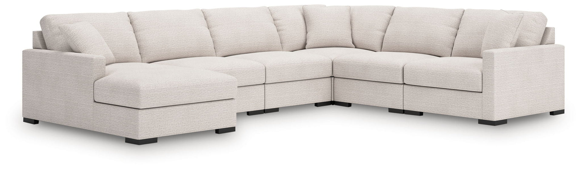 Omaha By Ashley - 6-Piece Sectional With LAF Corner Chaise - Stone