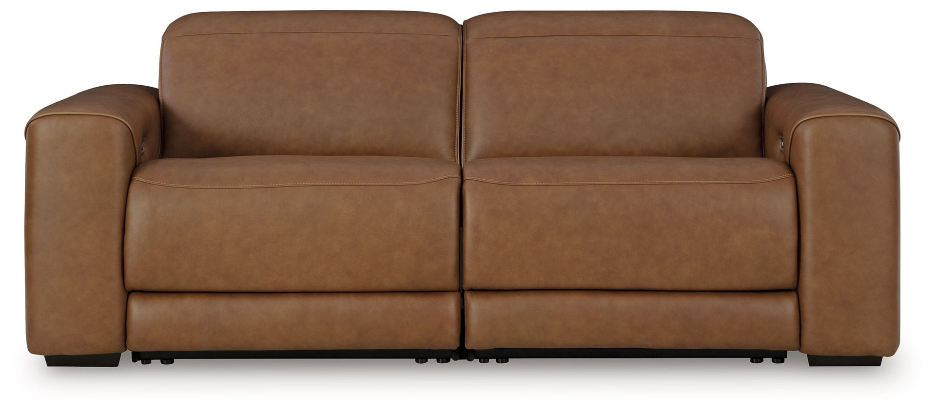 Rally-Up - 2-Piece Power Reclining Sectional Loveseat - Caramel