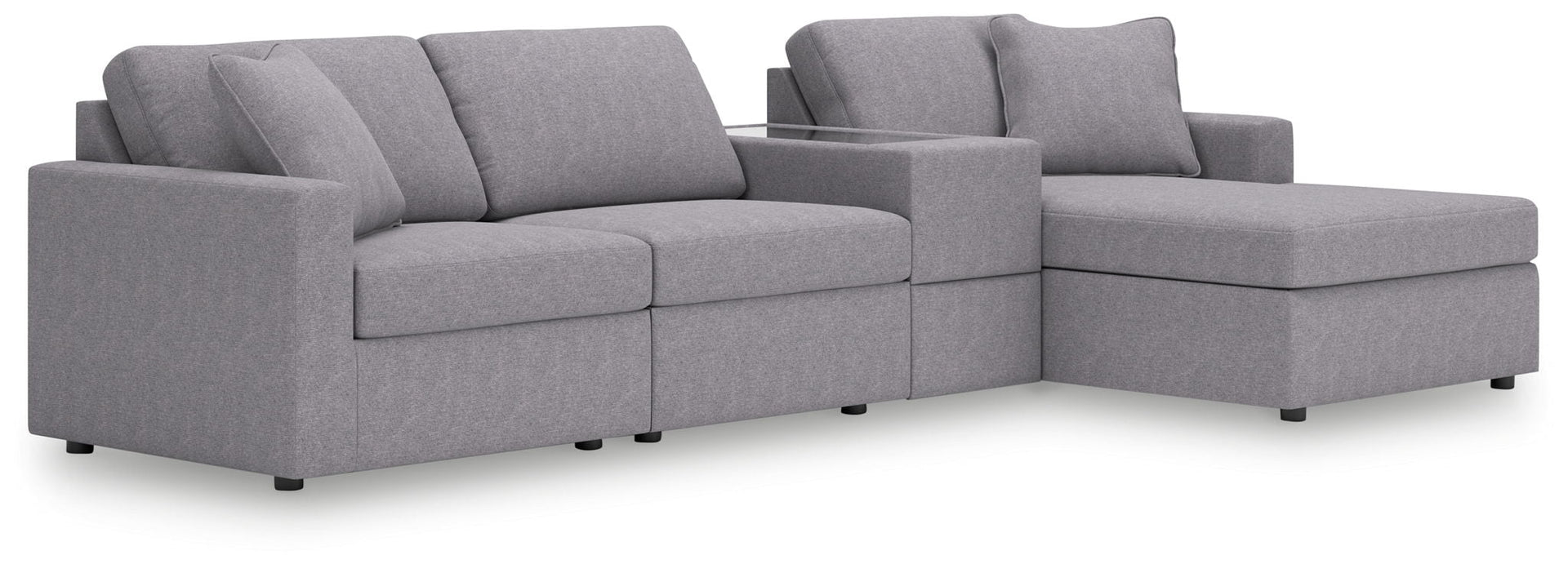 Modmax - 4-Piece Sectional With Raf Corner Chaise And Storage Console - Granite