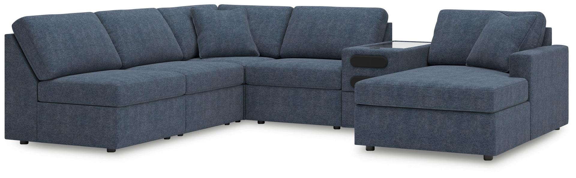 Modmax - 6-Piece Sectional With Raf Corner Chaise And Audio System Console - Ink