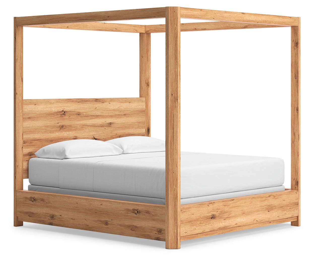 Bracken - California King Canopy Bed - Light Brown