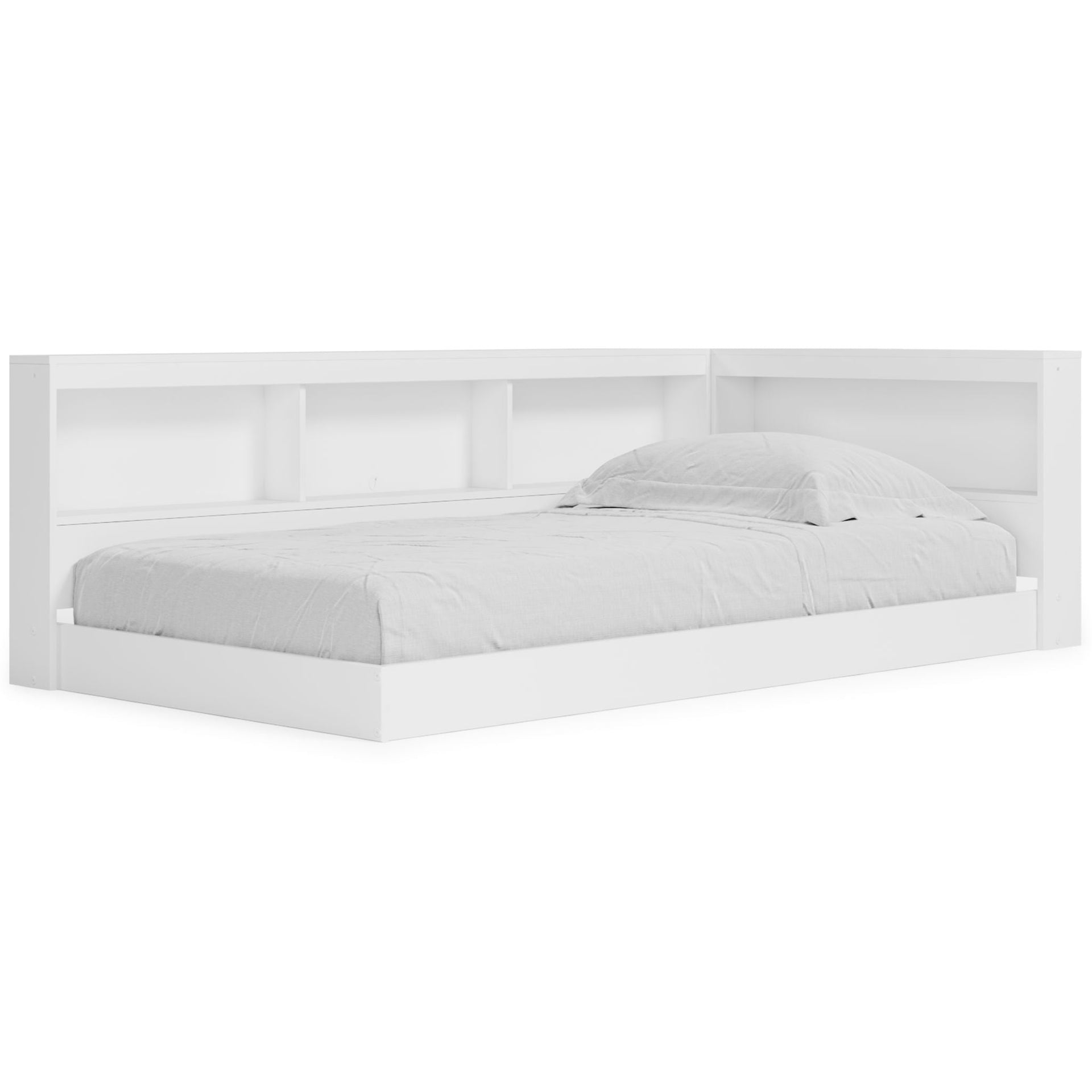 Piperton - Twin Bookcase Storage Bed - White