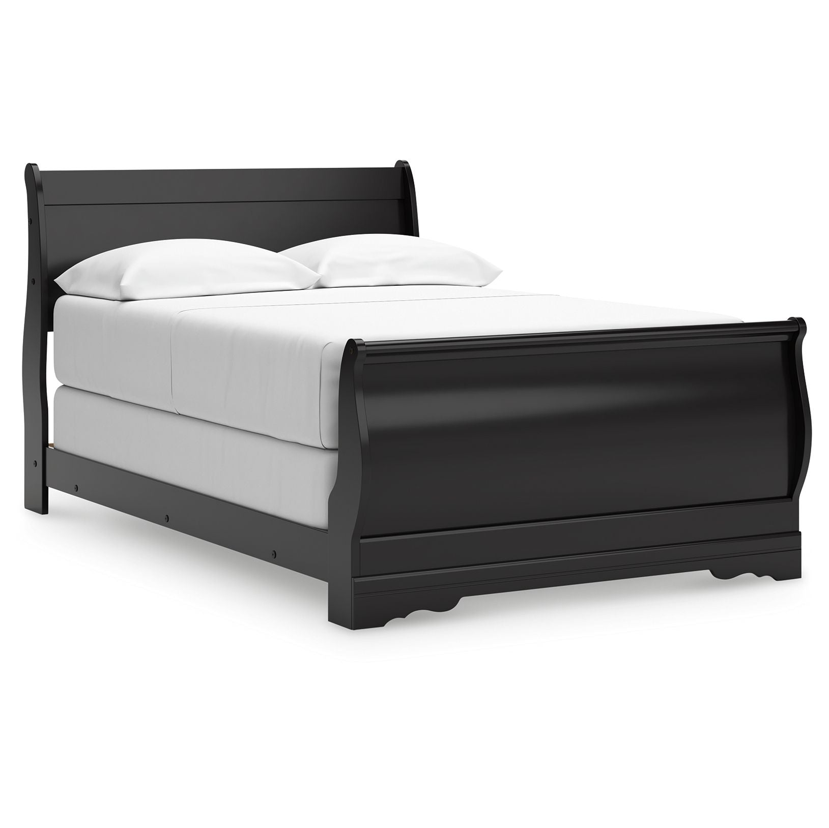 Huey Vineyard - Full Sleigh Bed - Black