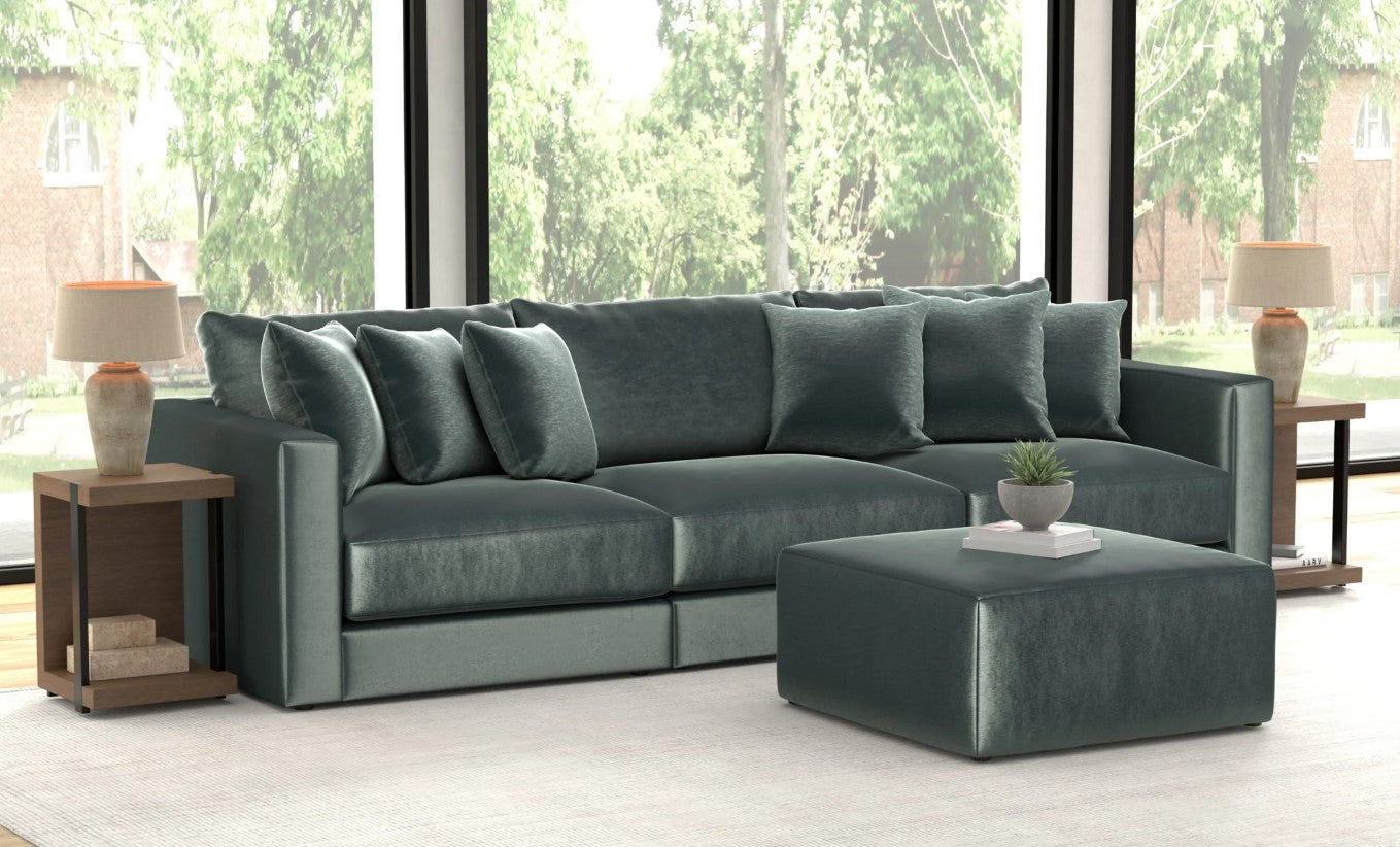 Remington Pine 3 Piece Sectional Sofa + Ottoman
