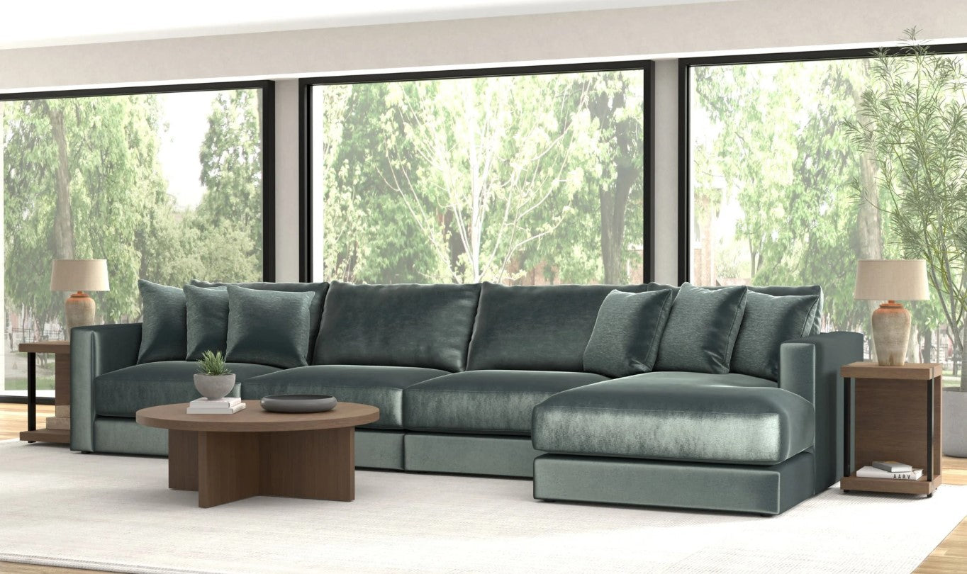 Remington Pine 4 Piece Right Side Facing Chaise Sectional