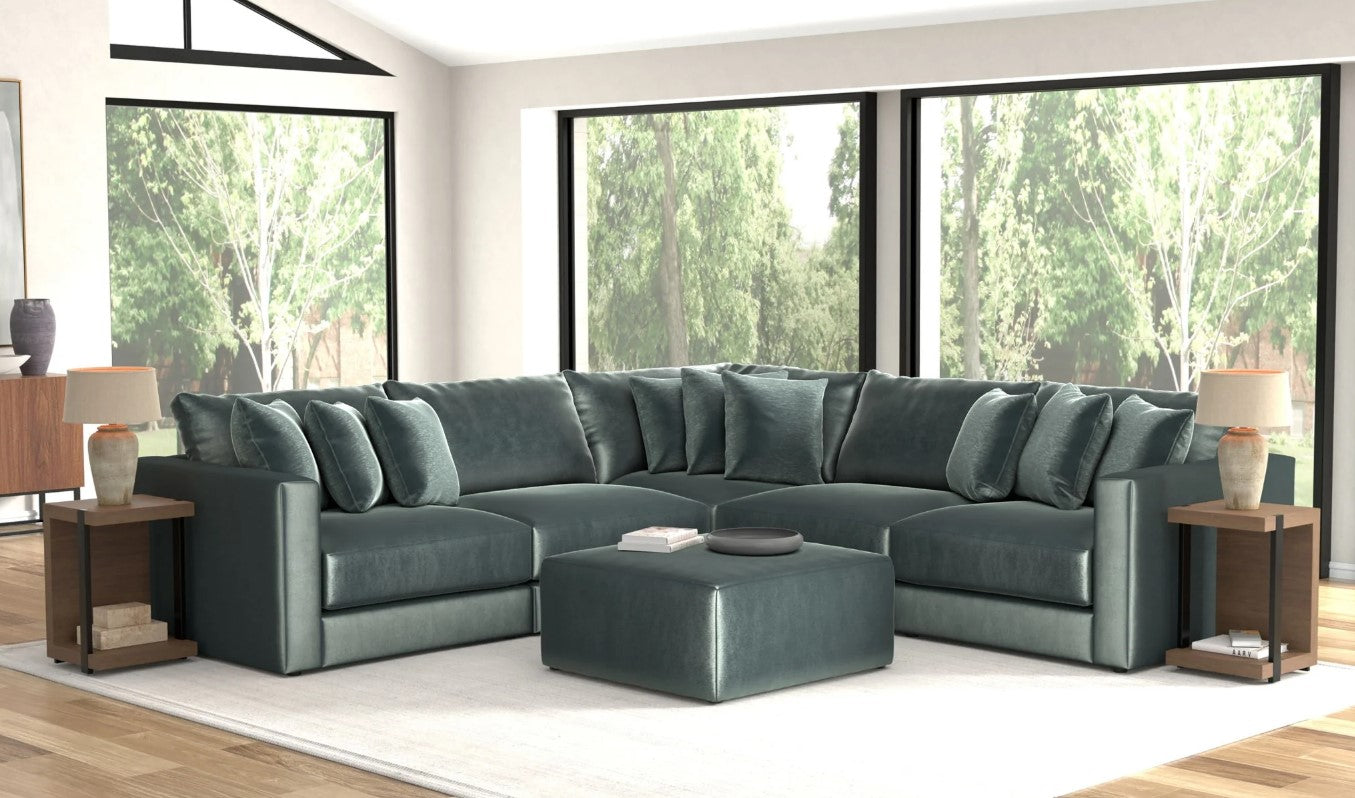 Remington Pine 5 Piece Sectional + Ottoman