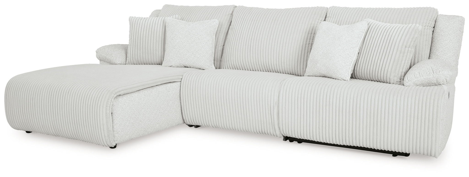 Top Tier - 3-Piece Reclining Sectional Sofa With Laf Press Back Chaise - Alloy