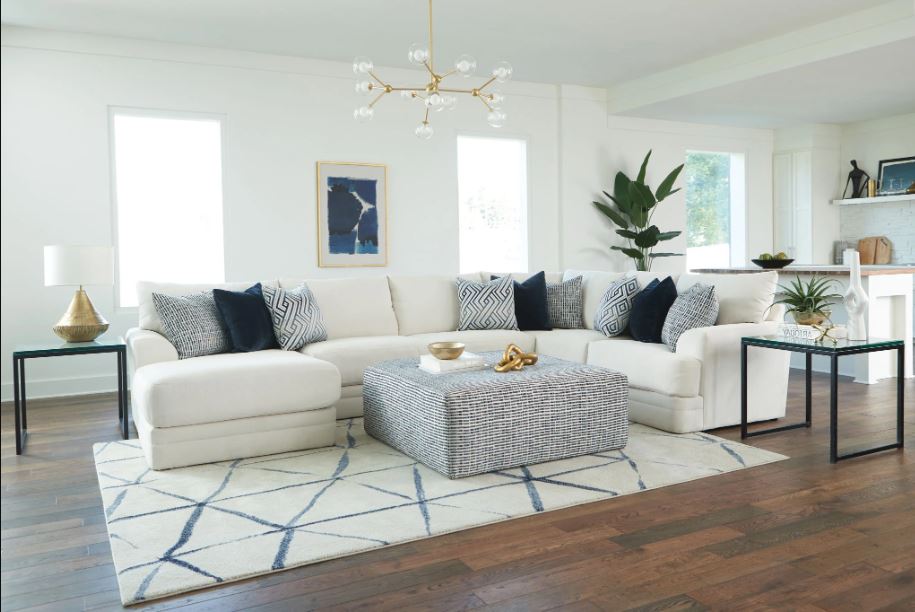 Polaris 3 Piece Left Side Facing chaise Sectional + Ottoman
