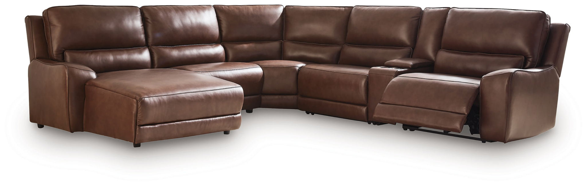 Silverbrooke - 6-Piece Power Reclining Sectional With LAF Press Back Power Chaise - Canyon