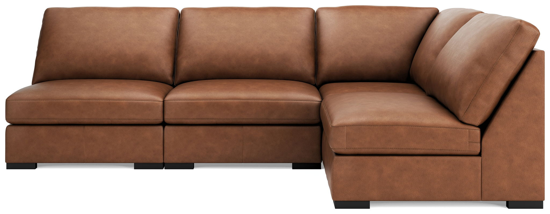 Calden - 4-Piece Sectional With 3 Armless Chairs - Caramel
