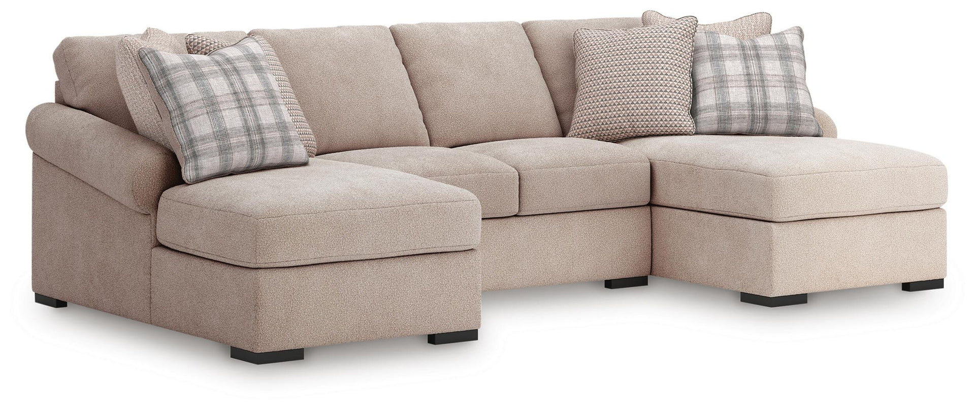 Bridgemont - 3-Piece Double Chaise Sectional With Armless Loveseat - Stone