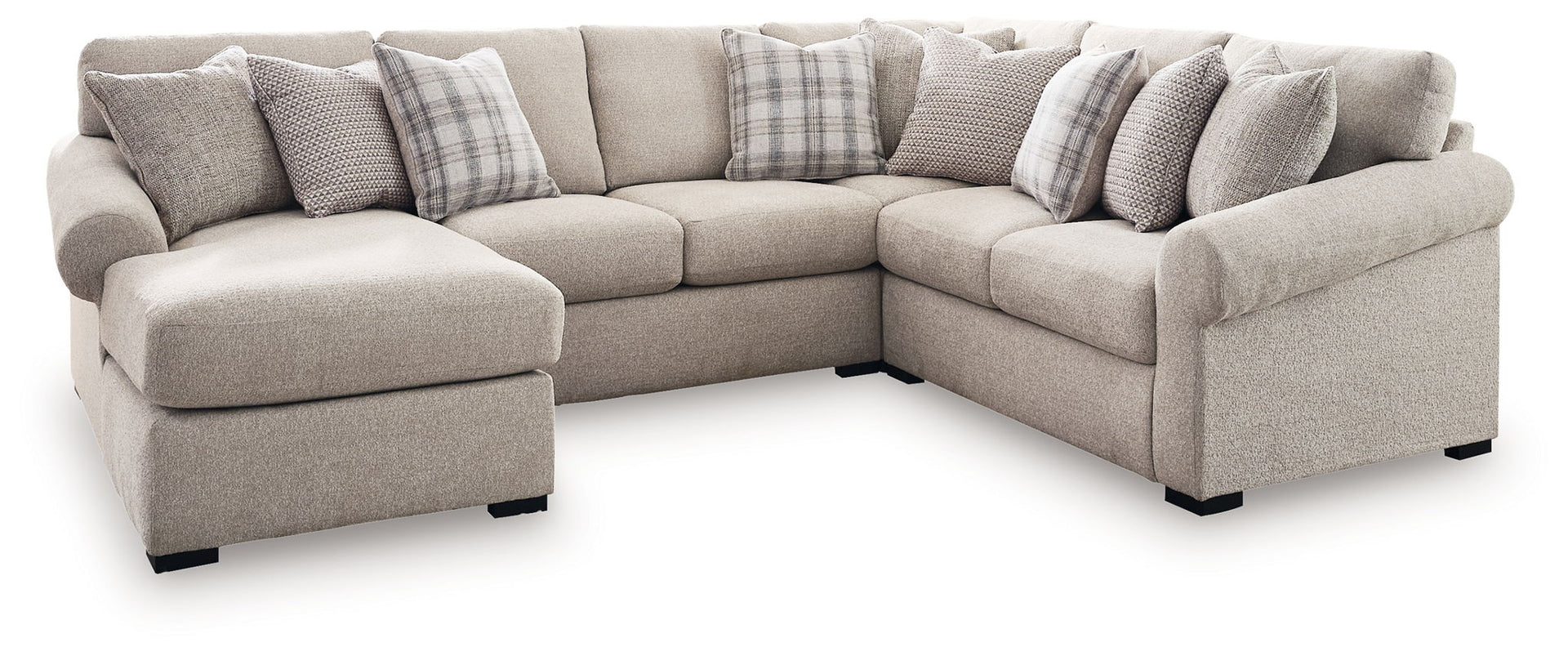 Bridgemont - 4-Piece Sectional With Chaise With RAF Loveseat And LAF Chaise - Stone