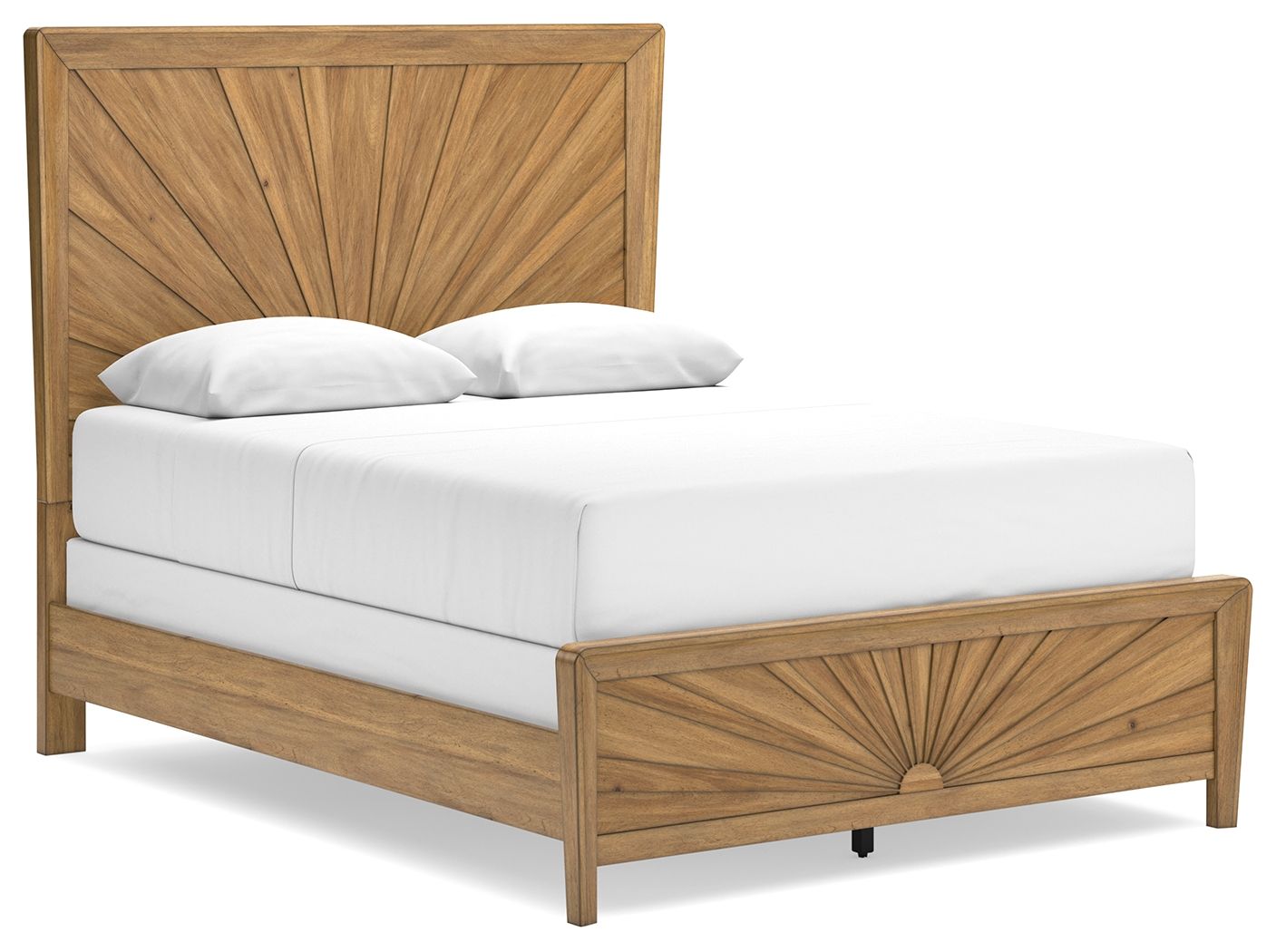 Takston - Queen Panel Bed - Light Brown