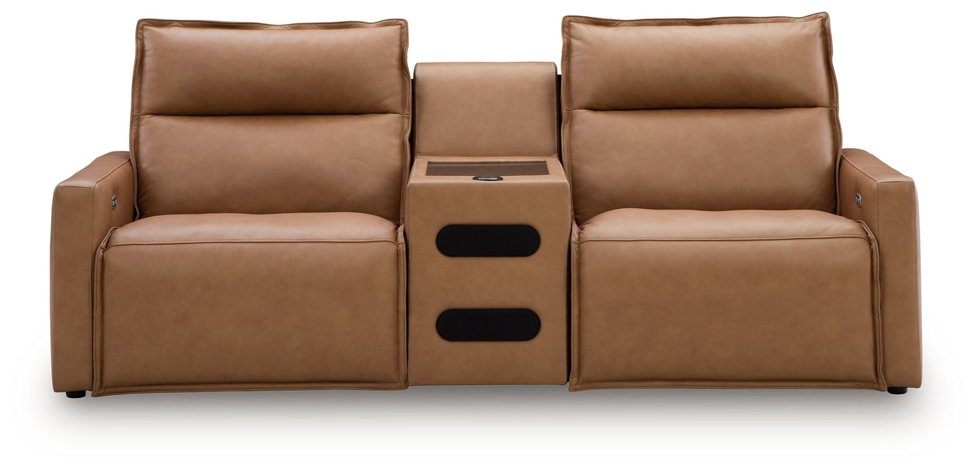 Arrington - 3-Piece Power Reclining Sectional With Audio Console - Butternut
