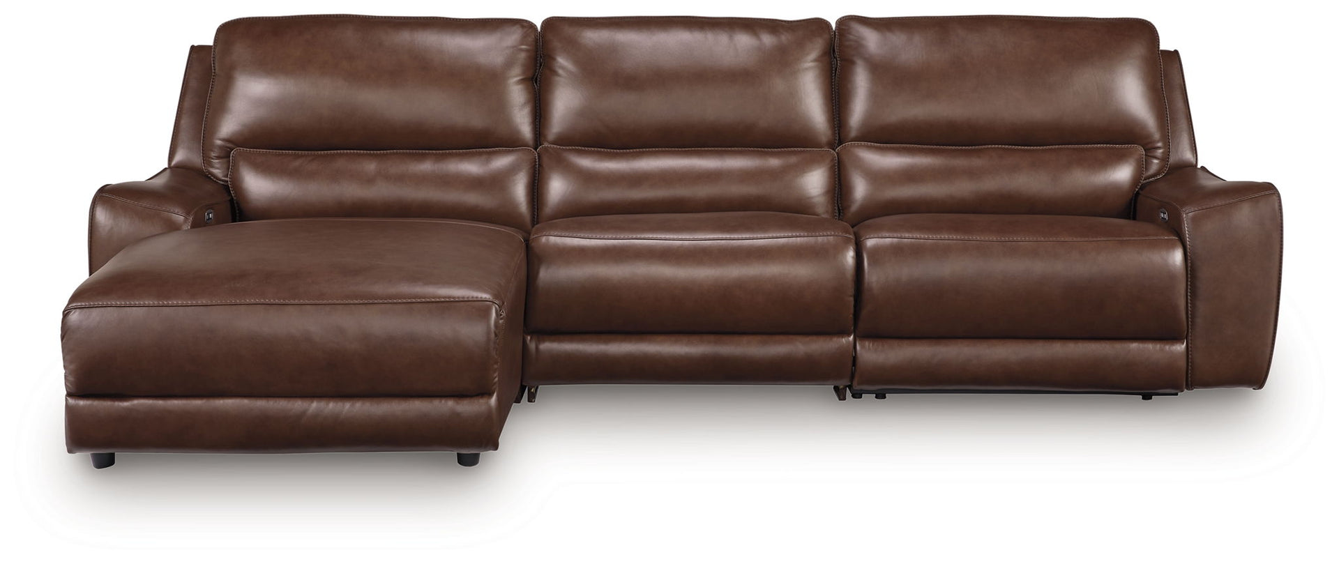 Silverbrooke - 3-Piece Power Reclining Sofa With LAF Press Back Power Chaise - Canyon