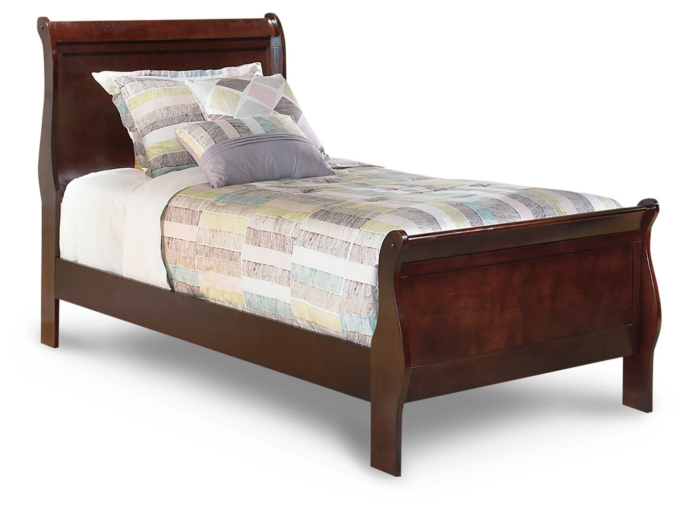 Alisdair - Twin Sleigh Bed - Dark Brown