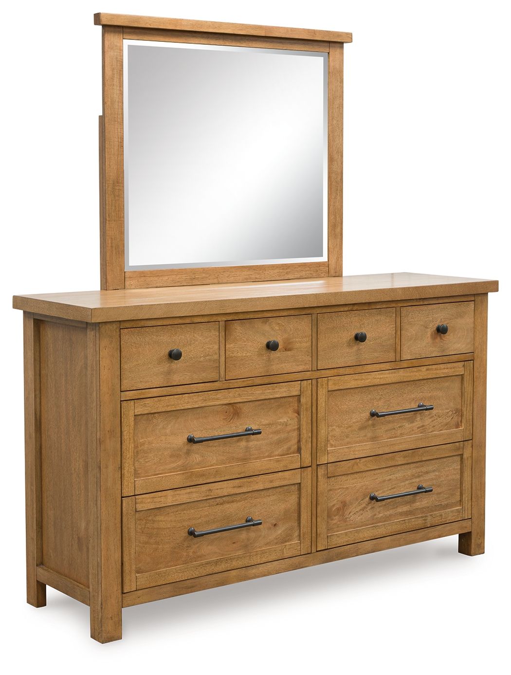 Kristiland - Dresser And Mirror - Light Brown