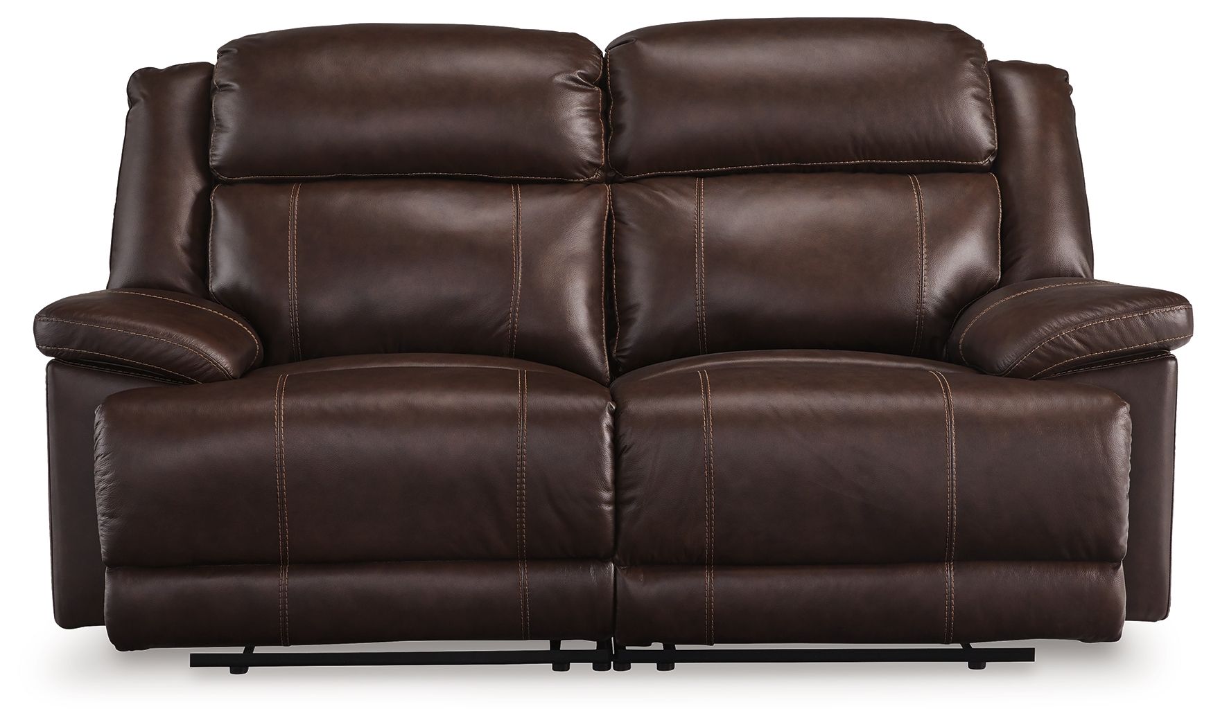 Vonkurt - 2-Piece Power Reclining Loveseat Sectional - Dark Brown