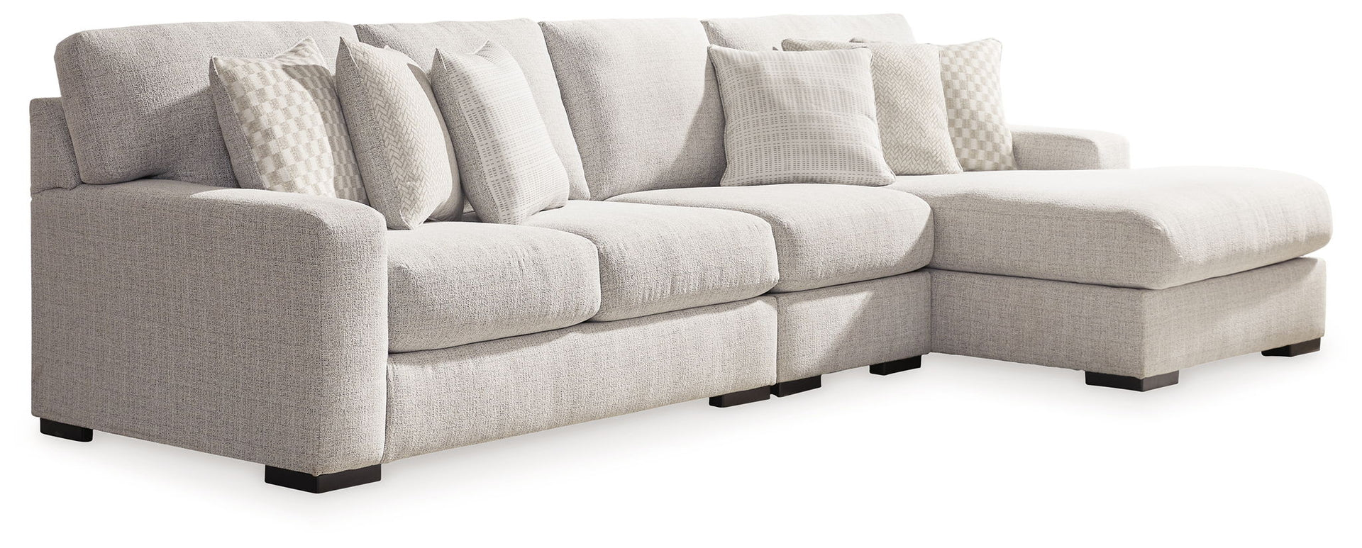 Larce - 3-Piece Sectional With Raf Corner Chaise - Stone