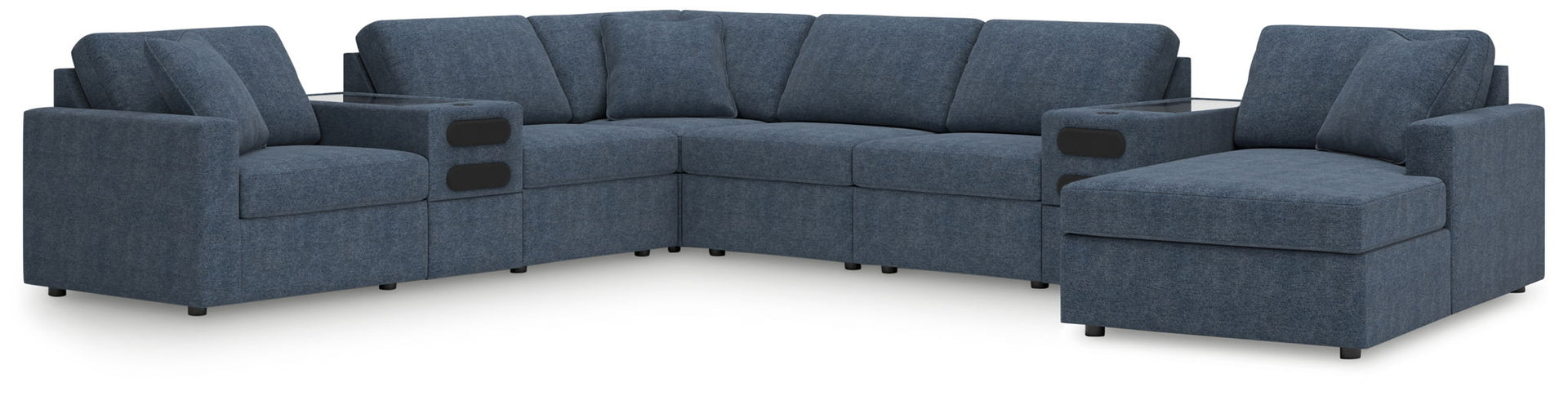 Modmax - 8-Piece Sectional With Raf Corner Chaise And Audio System Consoles - Ink
