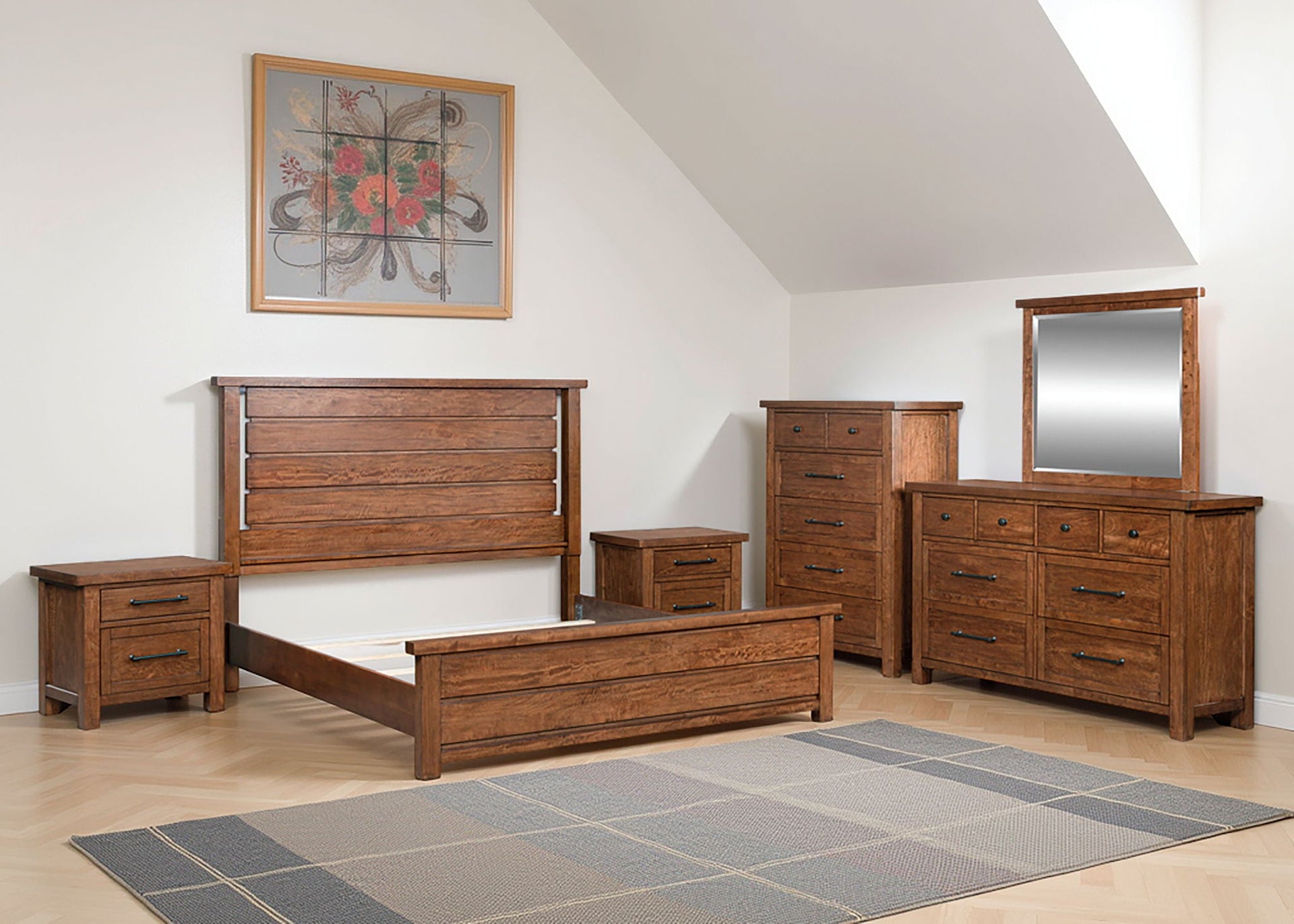 Kristiland - King Panel Bed - Warm Brown